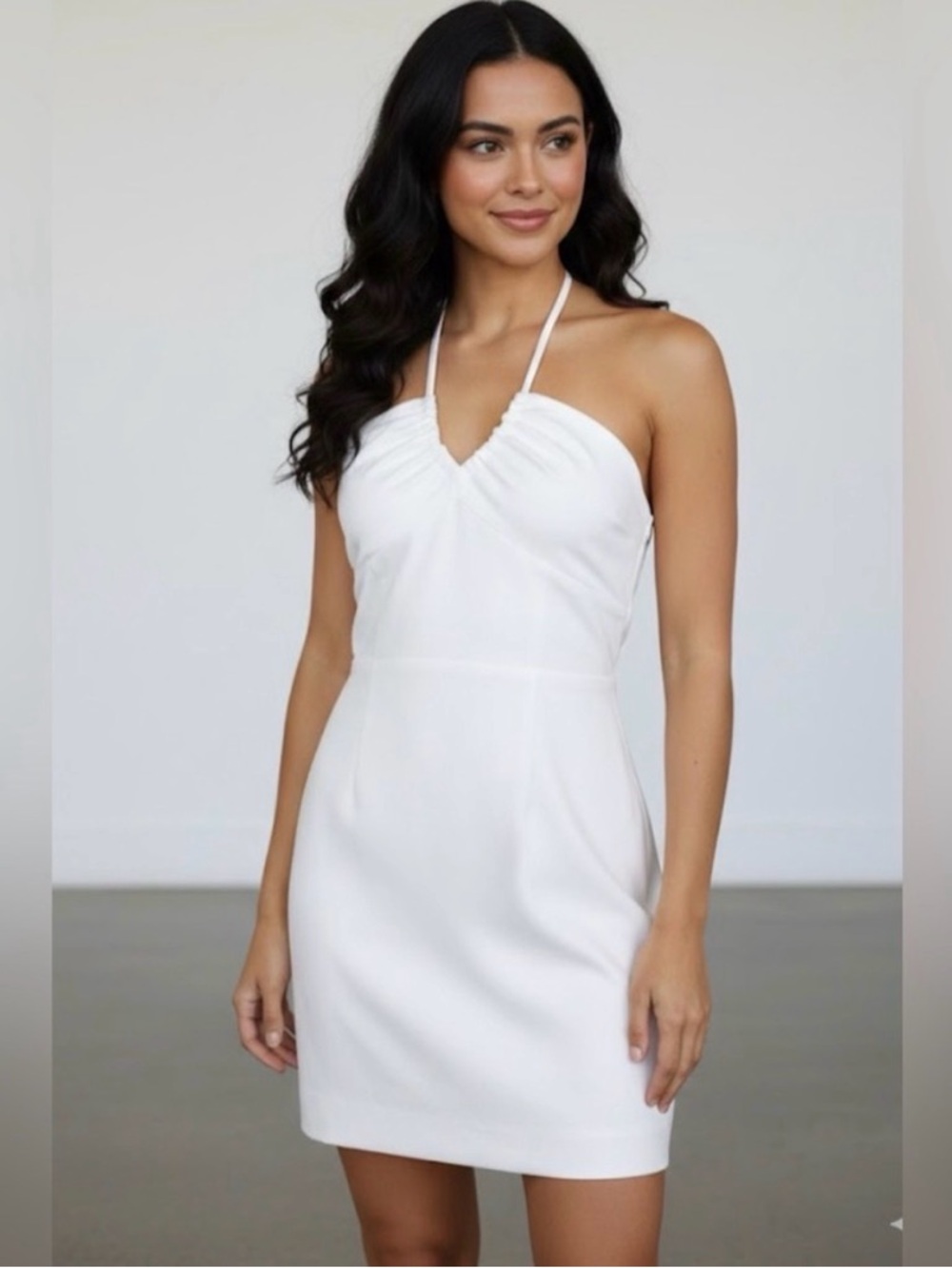 French Connection White Halter Mini Dress